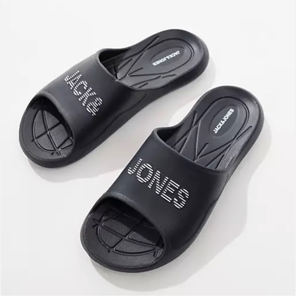 Jack & Jones Black Slides NWT
